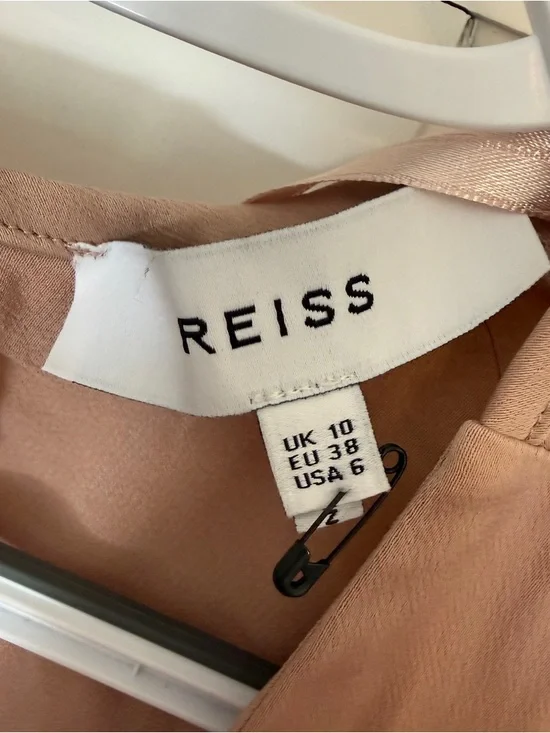 Reiss Elsa Blush Wide Leg Jumpsuit Belted V-Neck Long Sleeve Size 6 25270 - Picture 11 of 16